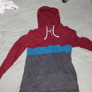 Arizona Jeans Co. Blue gray red hoodie shirt